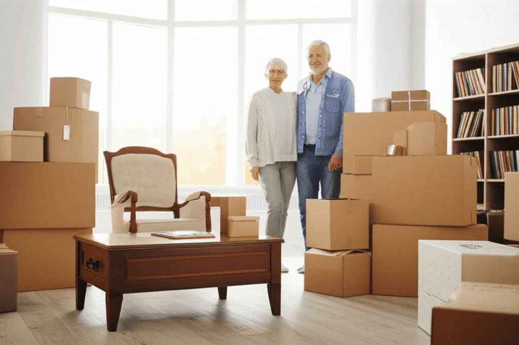 Bright, organized living room showcasing successful estate sale results with DIYAuctions platform